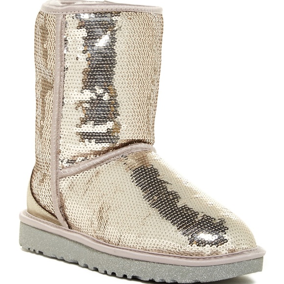 UGG Shoes - New! UGG Classic Short Sparkles Sequins Boots Gold